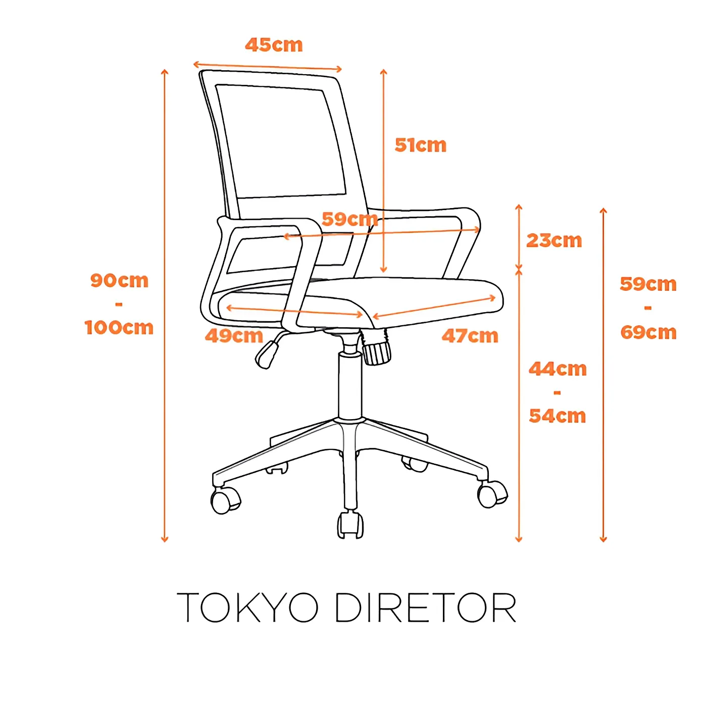 Cadeira Ergonômica Relax Diretor Tokyo para Escritório F5 Office