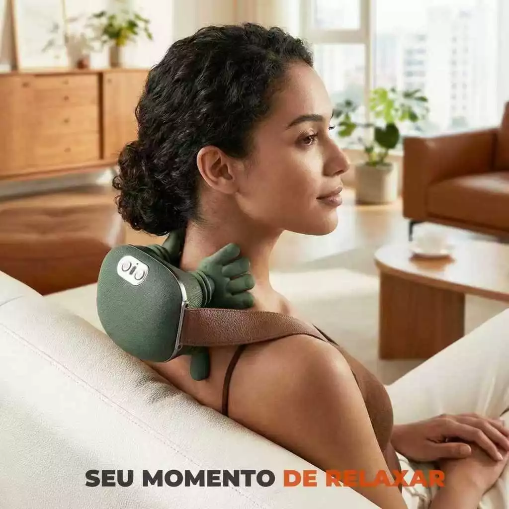 Massageador Elétrico de Ombro e Pescoço 4D com Aquecimento Duplo