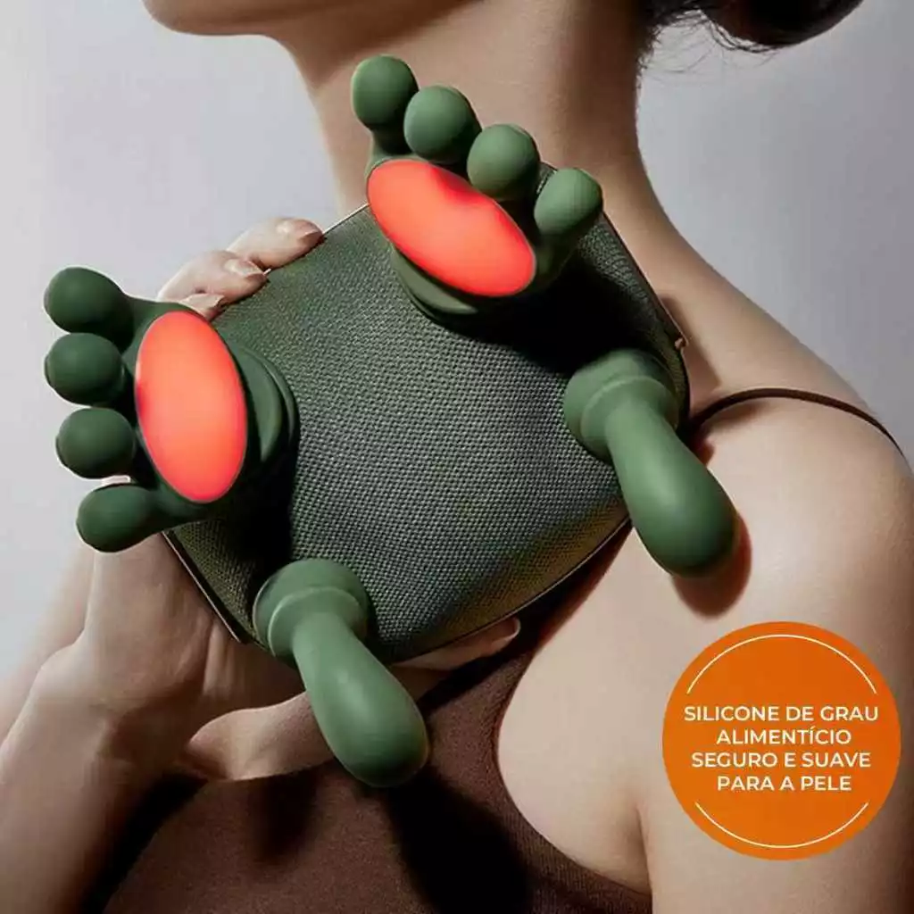 Massageador Elétrico de Ombro e Pescoço 4D com Aquecimento Duplo