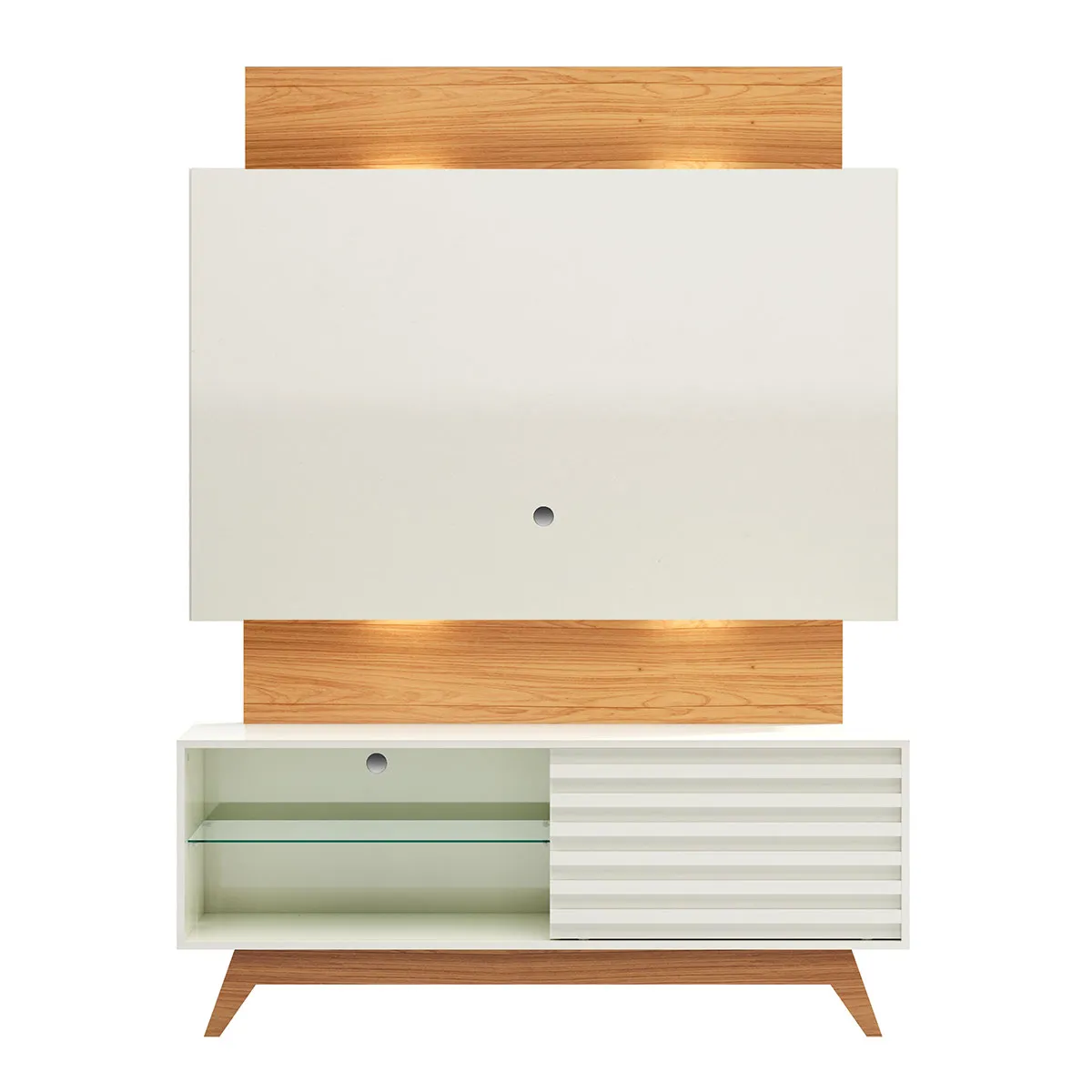 Painel com Rack 1,40m com Led e 1 Porta de Correr 100% MDF